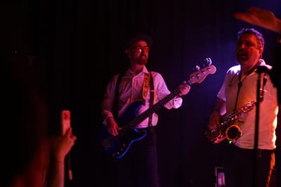Furya live at Cinetol, Amsterdam: Özgür B., bass guitar; Emrah O., saxophone/clarinet